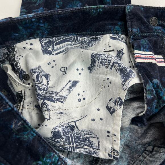 Pilcro and the Letterpress Script Velvet Ankle Jeans Navy Blue Floral Size 27 - Picture 10 of 15